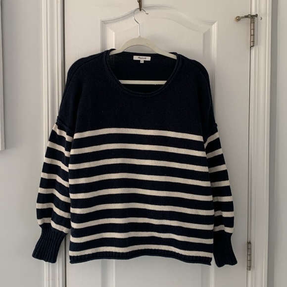 Madewell Conway Sweater Size Small striped knit nautical cotton - Picture 5 of 14